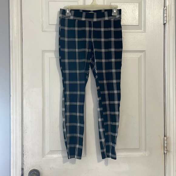 Old navy Stevie black white pinstripe plad plaid legging stretchy pants business - Picture 1 of 16